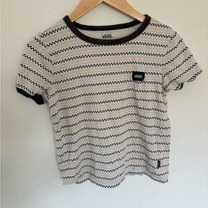 Vans Black & White Checker Stripe Kids Tee